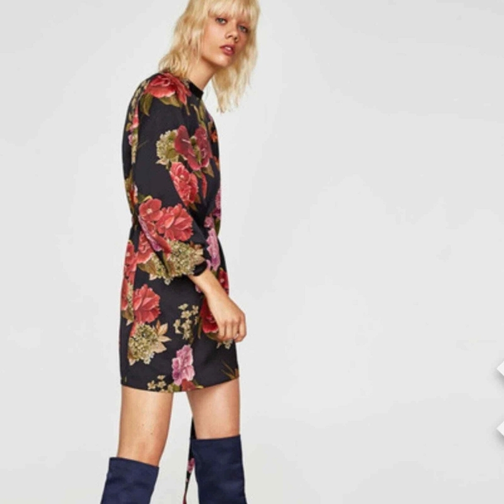 Zara Floral Print Women's Dress Sz Xs - Picture 2 of 12